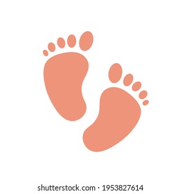 
Pair of cute baby footprints, cute baby soles and toes, vector clip art.