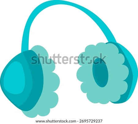 Pair of cute earmuffs perfect for winter themed designs, accessories, fashion illustrations, holiday cards, childrens book illustrations, and cold weather graphics.