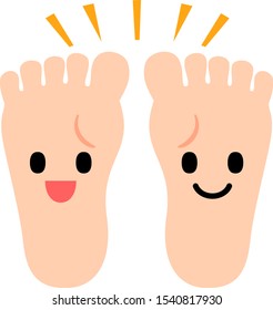 Pair Cute Feet Characters Smiling Stock Vector (Royalty Free) 1540817930