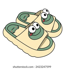 A pair of cute frog-shaped sandals