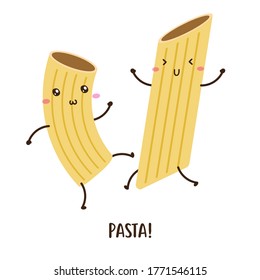 un par de adorables diseños de vector de baile de pasta feliz, se pueden usar para hacer afiches