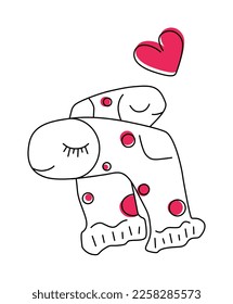 Pair of cute lovers hugging socks. Valentine's Day concept. Children's cute illustration. Vector, illustration.
