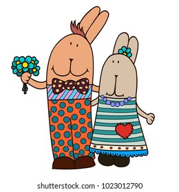 pair of cute rabbits