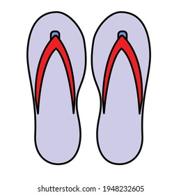 pair of cute slippers cartoon vector design