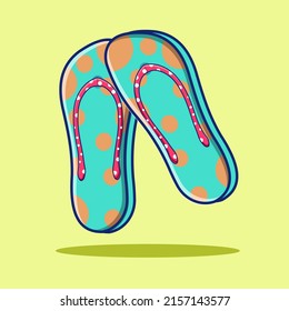 Un par de lindas sandalias con temática veraniega vector e ilustración