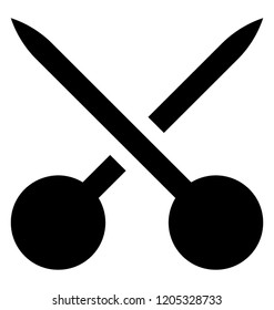 
A pair of cutting blades attached with screw and handles to pick it up, this is scissor icon
