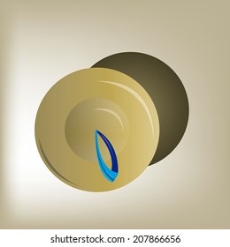 a pair of cymbals in a light brown background