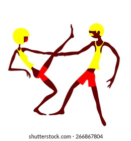 Pair dance. Dancing together. Dancing couple.  Cartoon. Flat.