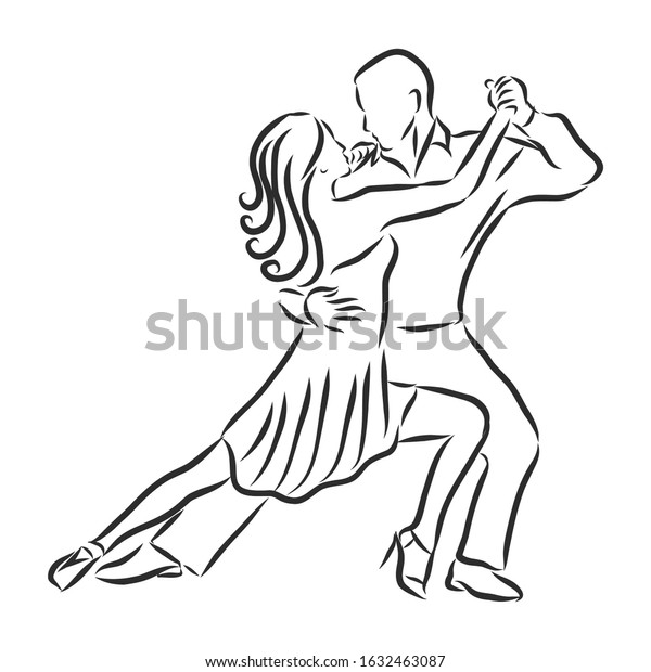 Pair Dancers Dancing Latin American Dance Stock Vector (Royalty Free ...