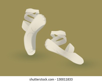 A pair of dancing ballet shoes