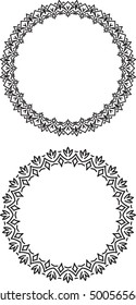 Pair of decorative, unusual, round frame with empty place for your text. Vector illustration for your design.