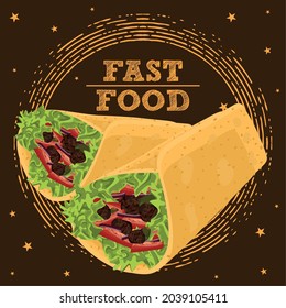 Pair of delicious tacos fast food menu image
