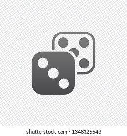 Pair of dice. Icon of azart games. On grid background