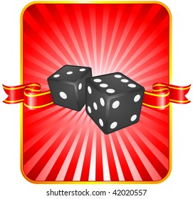  	Pair of dice on decorative background
