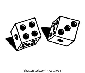 Pair Of Dice - Retro Ad Art Illustration