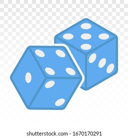 Pair of dice to stake or gambling with craps line art vector icon for casino apps and websites