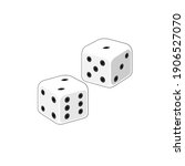 Pair of dice vector clipart. Vector clipart. Two white craps board game. Isolated illustration icon.