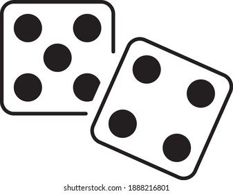 Pair of Dices Concept Vector Glyph Icon design, Leisure Game symbol on white background