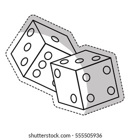 pair of dices icon over white background. vector illustration