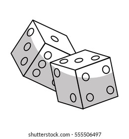 pair of dices icon over white background. vector illustration