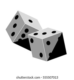 pair of dices icon over white background. vector illustration