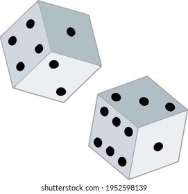 A pair of dices on a white background icon vector design