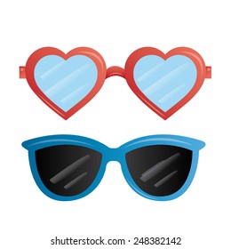 a pair of different sunglasses on a white background