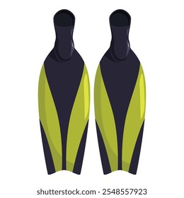 Pair of diving fins, essential equipment for scuba diving and snorkeling, enabling effortless underwater exploration