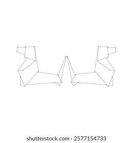 Pair Dog Polygonal Lines, can use for Logo, Pictogram, Animal Figure, Website, Apps, or Graphic Design Element. Vector Illustration