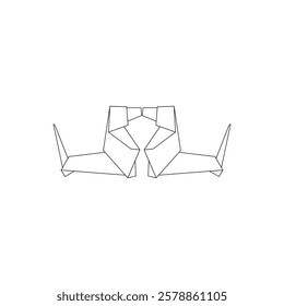 Pair Dog Polygonal Lines, can use for Logo, Pictogram, Animal Figure, Website, Apps, or Graphic Design Element. Vector Illustration