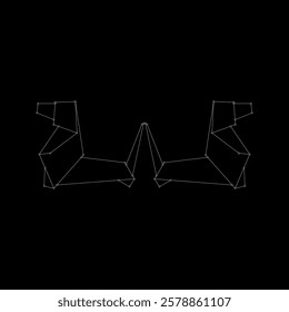 Pair Dog Polygonal Lines, can use for Logo, Pictogram, Animal Figure, Website, Apps, or Graphic Design Element. Vector Illustration