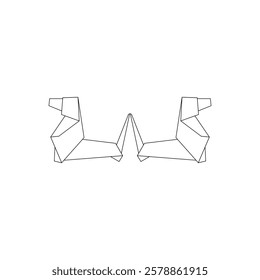 Pair Dog Polygonal Lines, can use for Logo, Pictogram, Animal Figure, Website, Apps, or Graphic Design Element. Vector Illustration