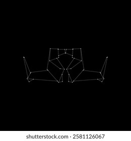 Pair Dog Polygonal Lines, can use for Logo, Pictogram, Animal Figure, Website, Apps, or Graphic Design Element. Vector Illustration