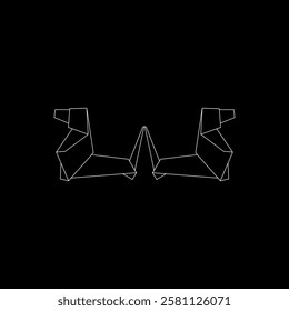 Pair Dog Polygonal Lines, can use for Logo, Pictogram, Animal Figure, Website, Apps, or Graphic Design Element. Vector Illustration