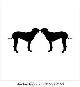 Pair of the Dog Silhouette for Logo, Art Illustration, Apps, Pictogram, Website, or Graphic Design Element. Vector Illustration 