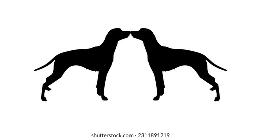 Pair of the Dog Silhouette for Logo, Art Illustration, Apps, Pictogram, Website, or Graphic Design Element. Vector Illustration 