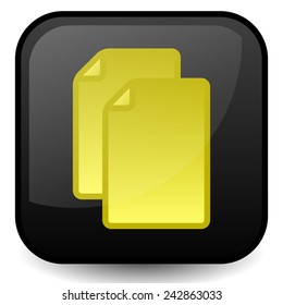 Pair of dog-eared papers. Icon for office, school supplies, notepaper, document management, stationery, paperwork concepts.