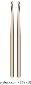 A pair of drum stick in colors and vector format.