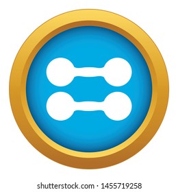 Pair of dumbbells icon blue vector isolated on white background for any design