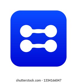 Pair of dumbbells icon digital blue for any design isolated on white vector illustration