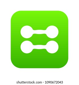 Pair of dumbbells icon digital green for any design isolated on white vector illustration