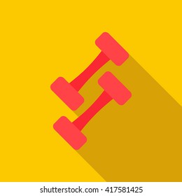 Pair of dumbbells icon, flat style