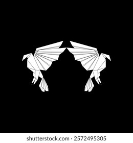 Pair Eagle Shape Inspired by Origami Form, can use for Logo, Pictogram, Bird Figure, Website, Apps, or Graphic Design Element. Vector Illustration