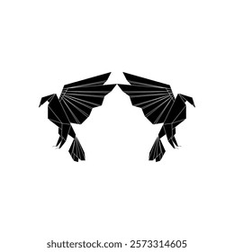 Pair Eagle Shape Inspired by Origami Form, can use for Logo, Pictogram, Bird Figure, Website, Apps, or Graphic Design Element. Vector Illustration