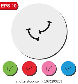 Pair of earrings flat round colorful vector icon.