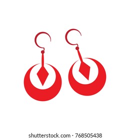 Pair of earrings on a white background, Vector illustration
