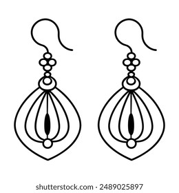 A pair of earrings silhouette design