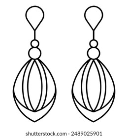 A pair of earrings silhouette design