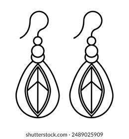 A pair of earrings silhouette design