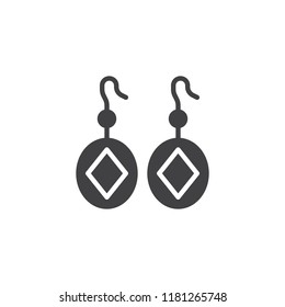 A pair of earrings vector icon. filled flat sign for mobile concept and web design. jewelry earrings simple solid icon. Symbol, logo illustration. Pixel perfect vector graphics